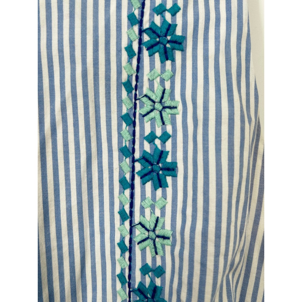 Vineyard Vines Blue White Striped Embroidered Shift Dress Size 6 - CJ - Picture 5 of 10
